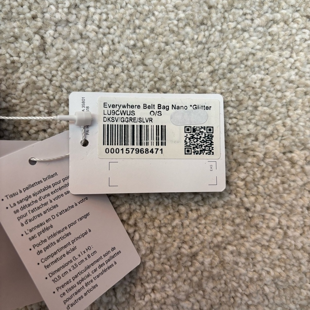 Lululemon Everywhere Belt Bag Nano Glitter Silver NWT - Picture 4 of 6